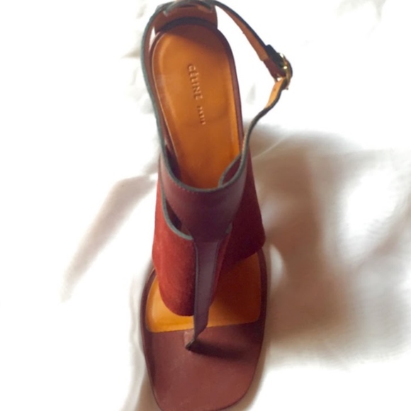 CÉLINE Leather Ankle Strap Sandals, Size: 7 - Picture 5 of 8